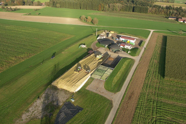 Biogasanlage aus der Vogelperspektive